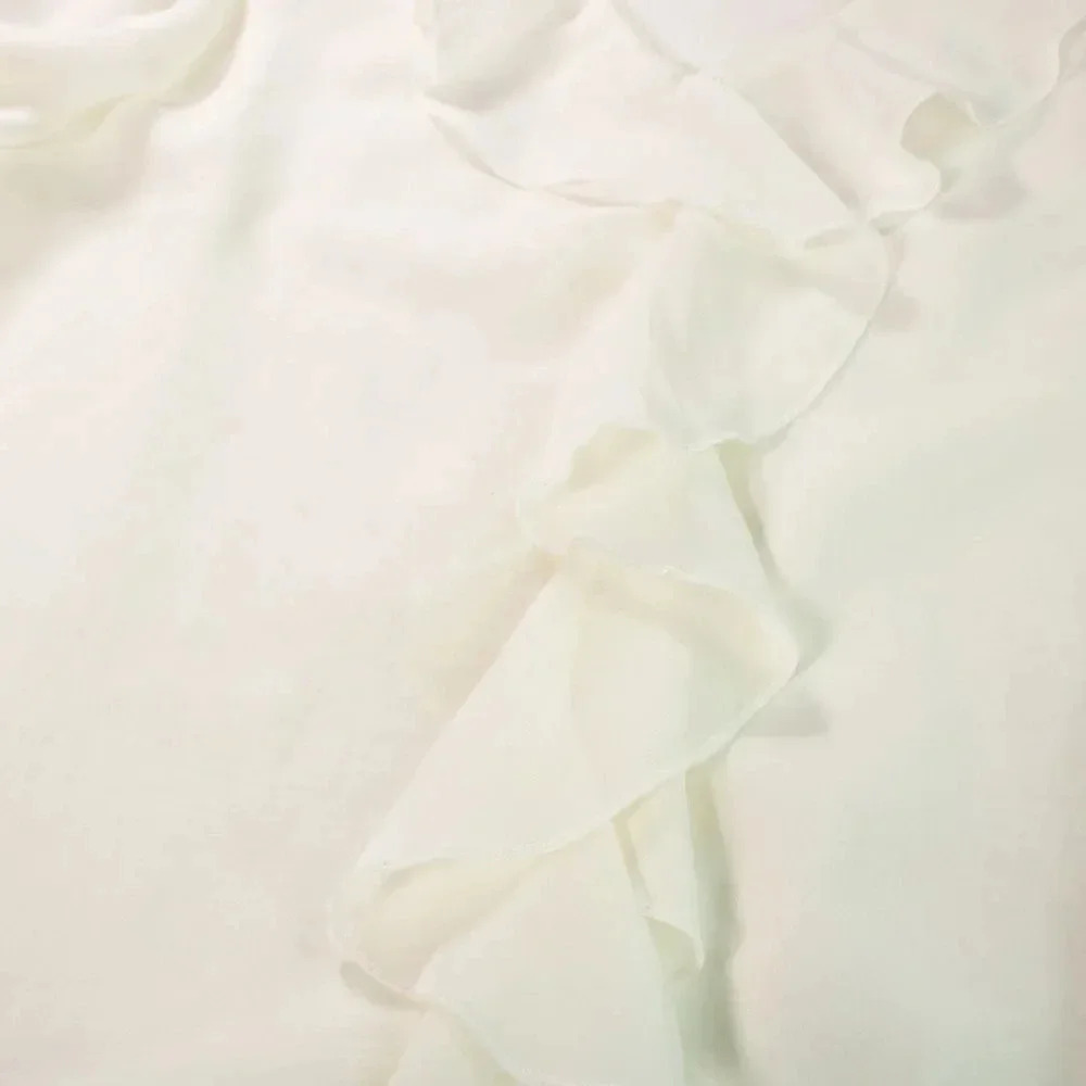 IMAN Ivory Ruffle Front Blouse Size Medium - Picture 2 of 3